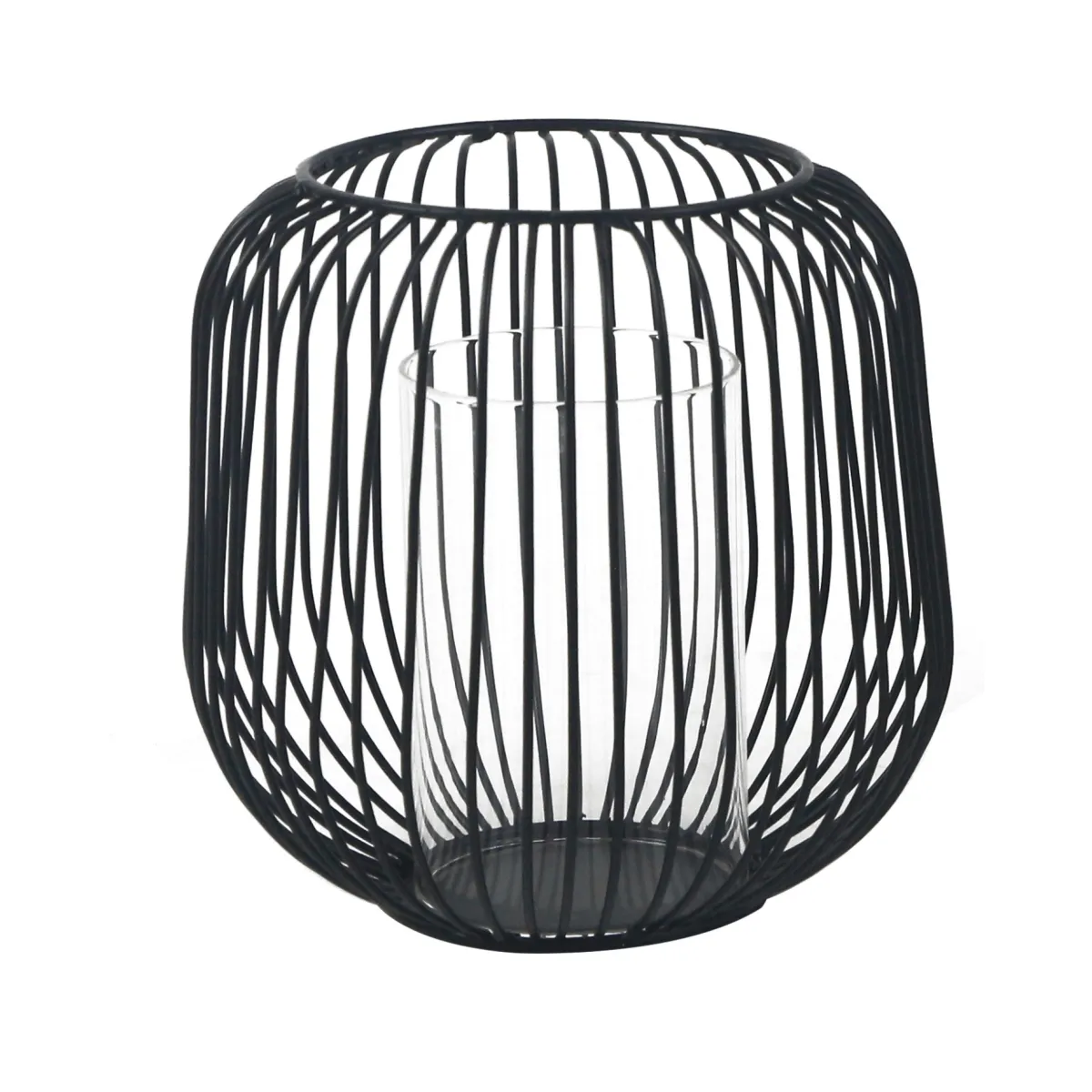 Nimara Aja sort metal lanterne 17 cm* Lysestager