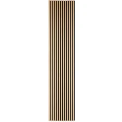 Nimara Akustikpanel i egetræsfiner 2400x520x18 mm* Akustikpaneler I Sort|Akustikpaneler I Røget Eg