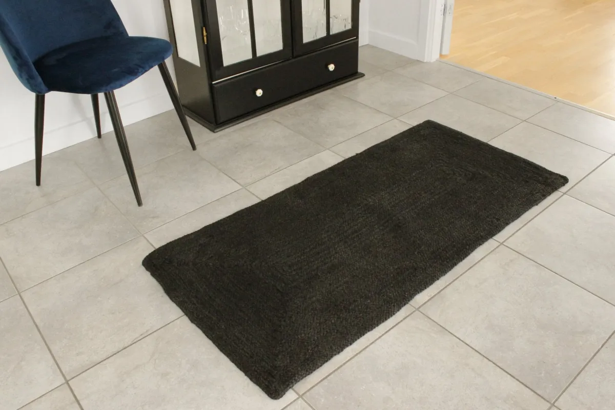 Nimara Alex tæppe - Sort jute 135x65* Jute Tæpper