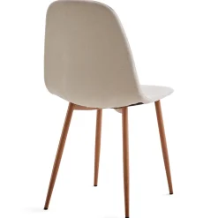 Nimara Anna spisebordsstol - beige tekstil med egelook* Spisebordsstole