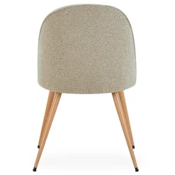 Nimara Annika spisebordsstol - Beige boucle stof med ben i egetræslook* Spisebordsstole