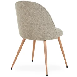 Nimara Annika spisebordsstol - Beige boucle stof med ben i egetræslook* Spisebordsstole