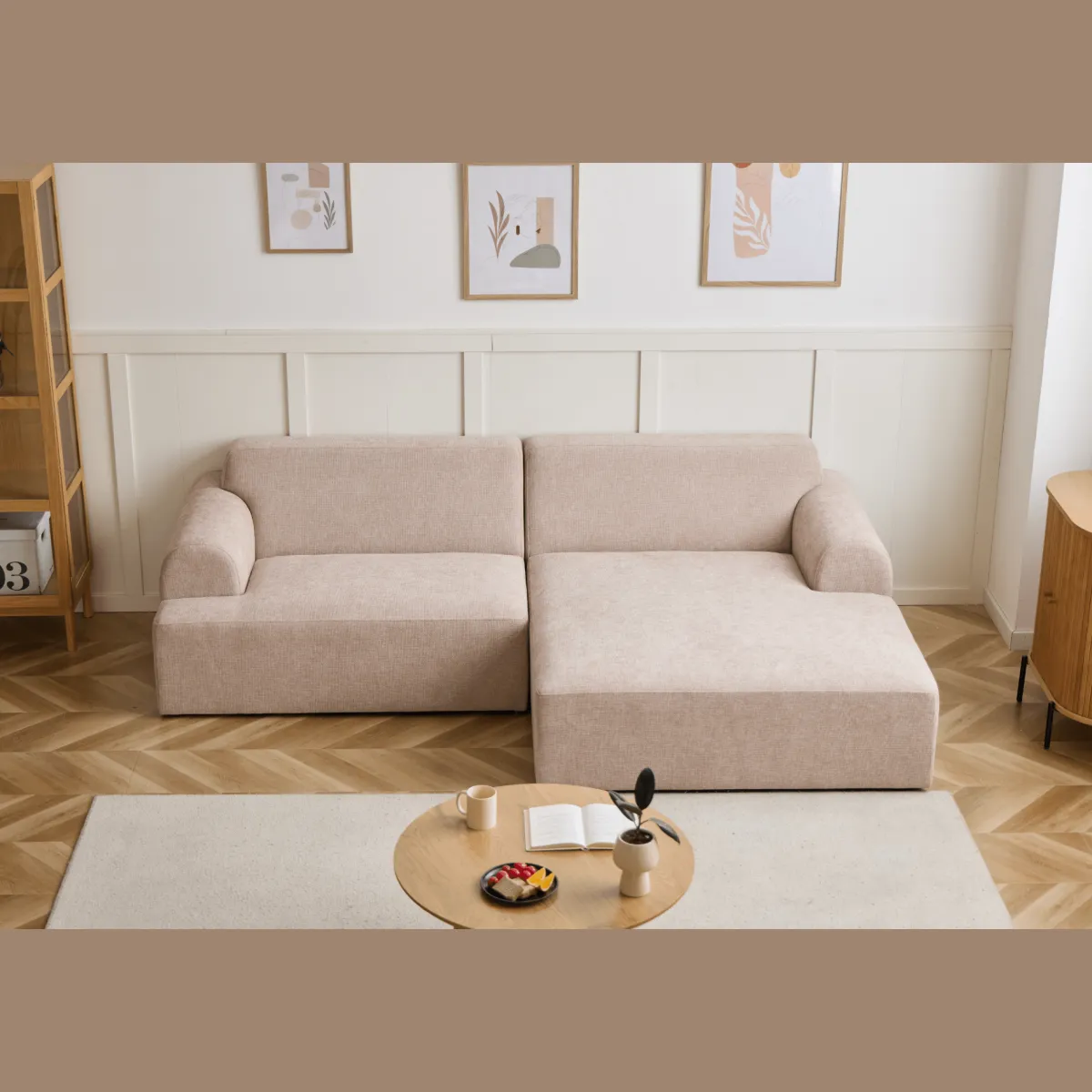 Nimara Arianna chaiselong sofa cream - Højrevendt* Sofaer