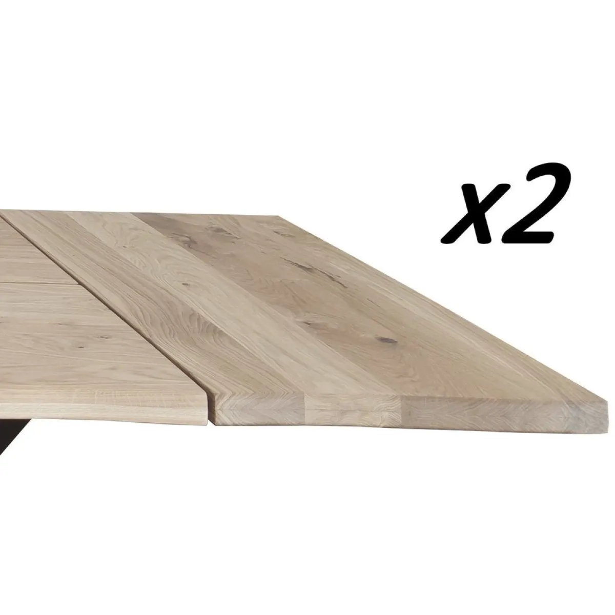 Nimara Aura - Tillægsplader til plankebord, 2 stk - Hvidolieret egetræ (Restparti)* Spiseborde