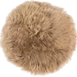 Nimara Beige rund lammeskindshynde Ø35 cm Imiteret* Sædehynder