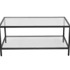 Nimara Bianca sort sofabord metalstel og glas - 100x50x40 cm* Sofaborde