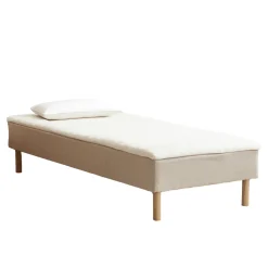 Nimara Boxmadras seng i beige 90x200 cm med 4 cm topmadras i PU-skum ekskl. ben* Boxmadrasser|Alle Senge