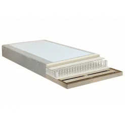 Nimara Boxmadras seng i beige 140x200 cm med 4 cm topmadras i PU-skum ekskl. ben* Boxmadrasser|Alle Senge