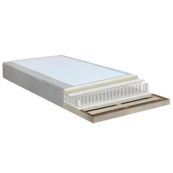 Nimara Boxmadras seng i beige 180x200 cm med 4 cm topmadras i PU-skum ekskl. ben* Boxmadrasser|Alle Senge