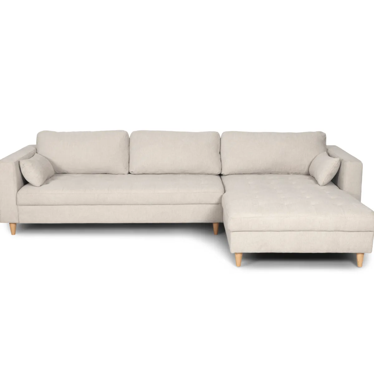 Nimara Brandy - Højrevendt og venstrevendt vendbar chaiselong sofa beige - L: 290 x D: 96 x H: 80 cm* Sofaer