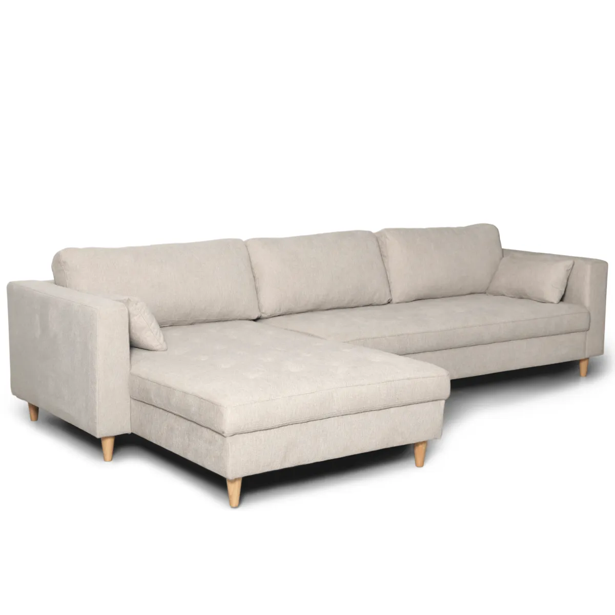 Nimara Brandy - Højrevendt og venstrevendt vendbar chaiselong sofa beige - L: 290 x D: 96 x H: 80 cm* Sofaer