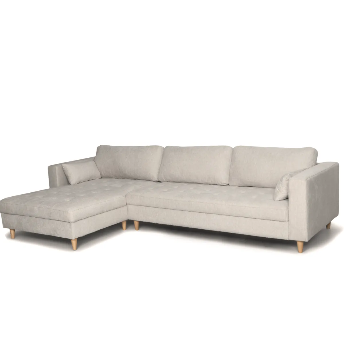 Nimara Brandy - Højrevendt og venstrevendt vendbar chaiselong sofa beige - L: 290 x D: 96 x H: 80 cm* Sofaer