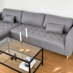 Nimara Brandy - Højrevendt og venstrevendt vendbar chaiselong sofa grå - L: 290 x D: 96 x H: 80 cm* Sofaer