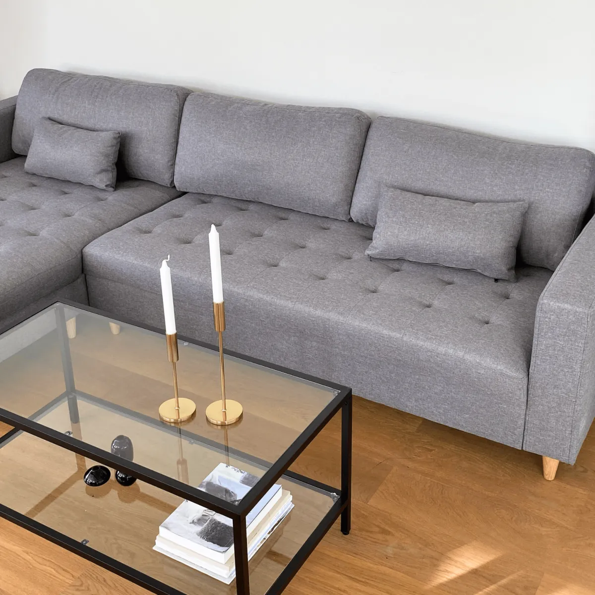 Nimara Brandy - Højrevendt og venstrevendt vendbar chaiselong sofa grå - L: 290 x D: 96 x H: 80 cm* Sofaer