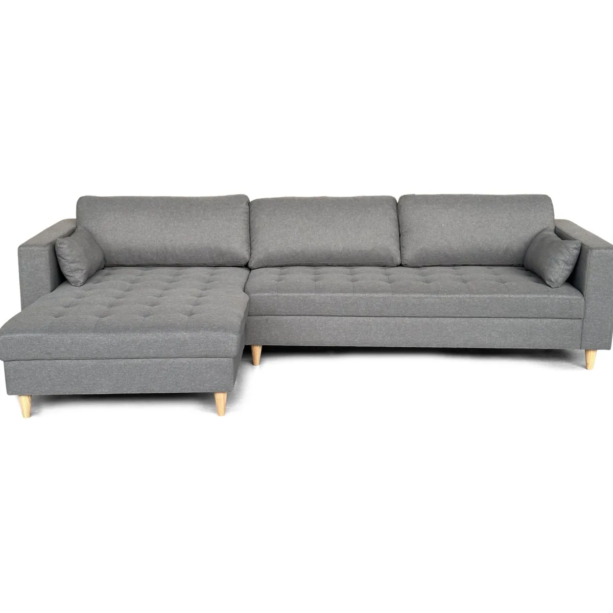 Nimara Brandy - Højrevendt og venstrevendt vendbar chaiselong sofa grå - L: 290 x D: 96 x H: 80 cm* Sofaer