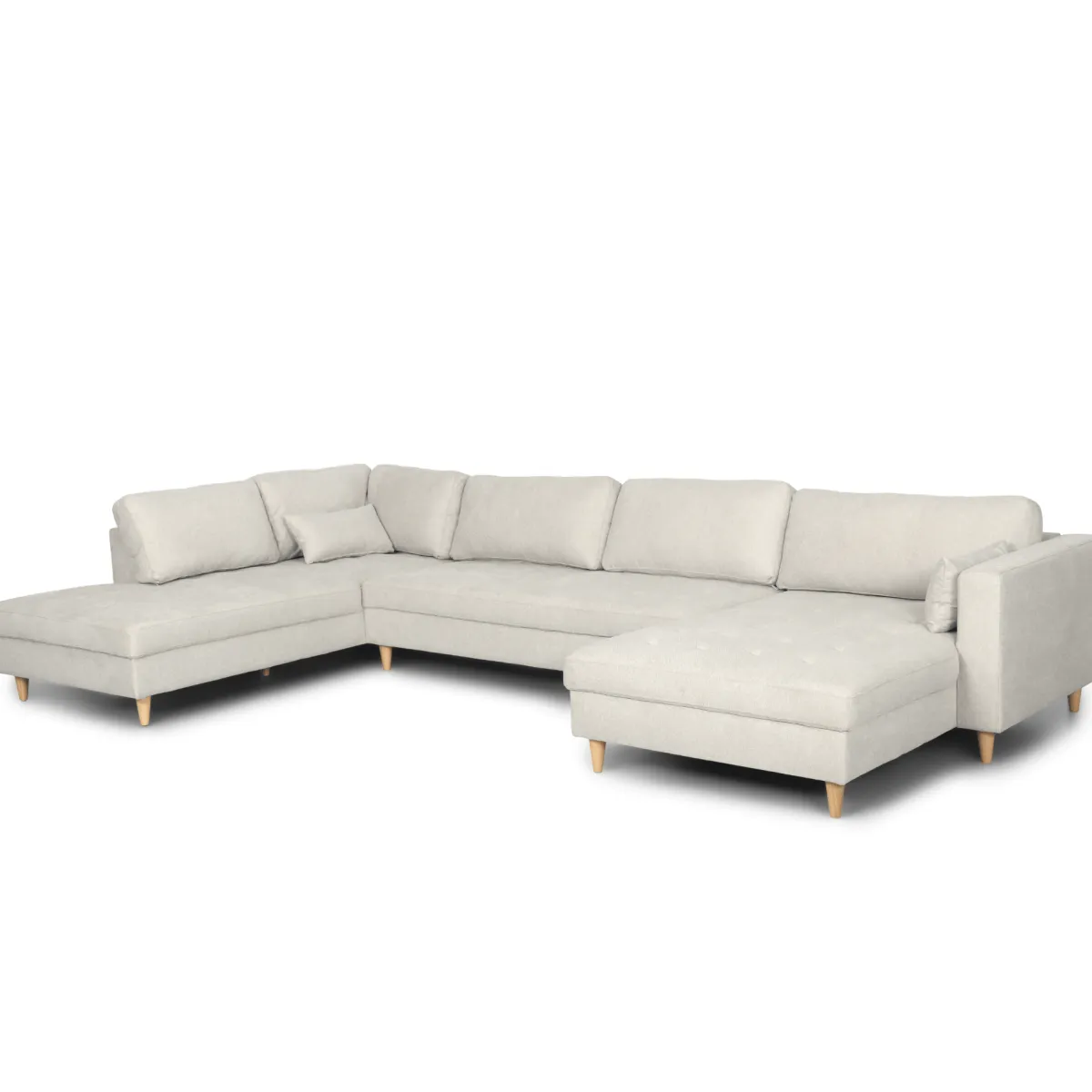Nimara Brandy - højrevendt u-sofa i beige med chaiselong - L: 366 x D: 211 x H: 80 cm* Sofaer