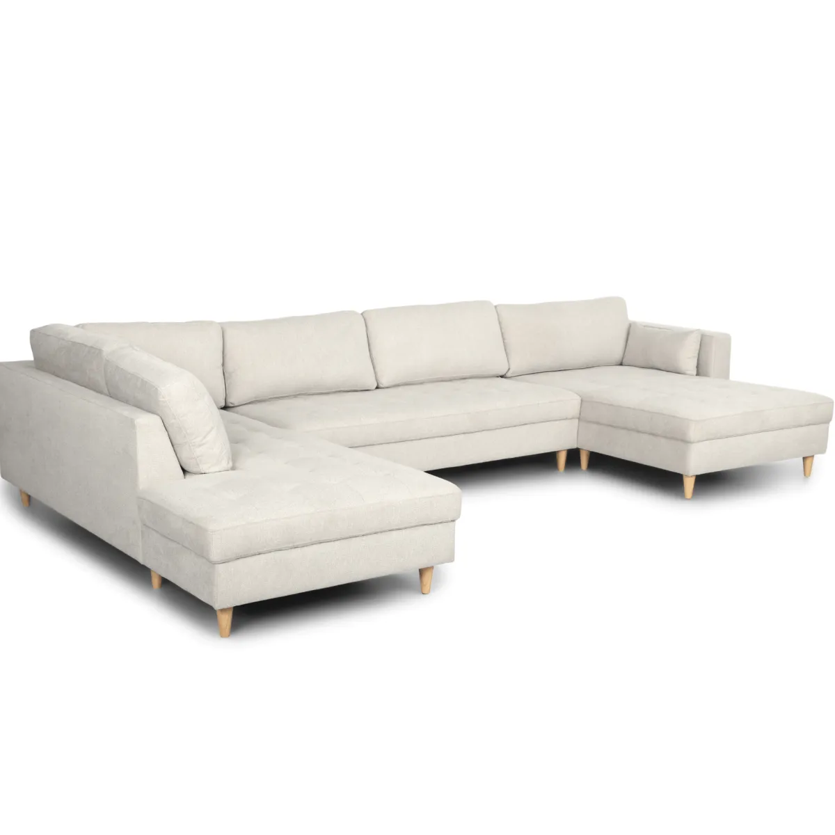 Nimara Brandy - højrevendt u-sofa i beige med chaiselong - L: 366 x D: 211 x H: 80 cm* Sofaer