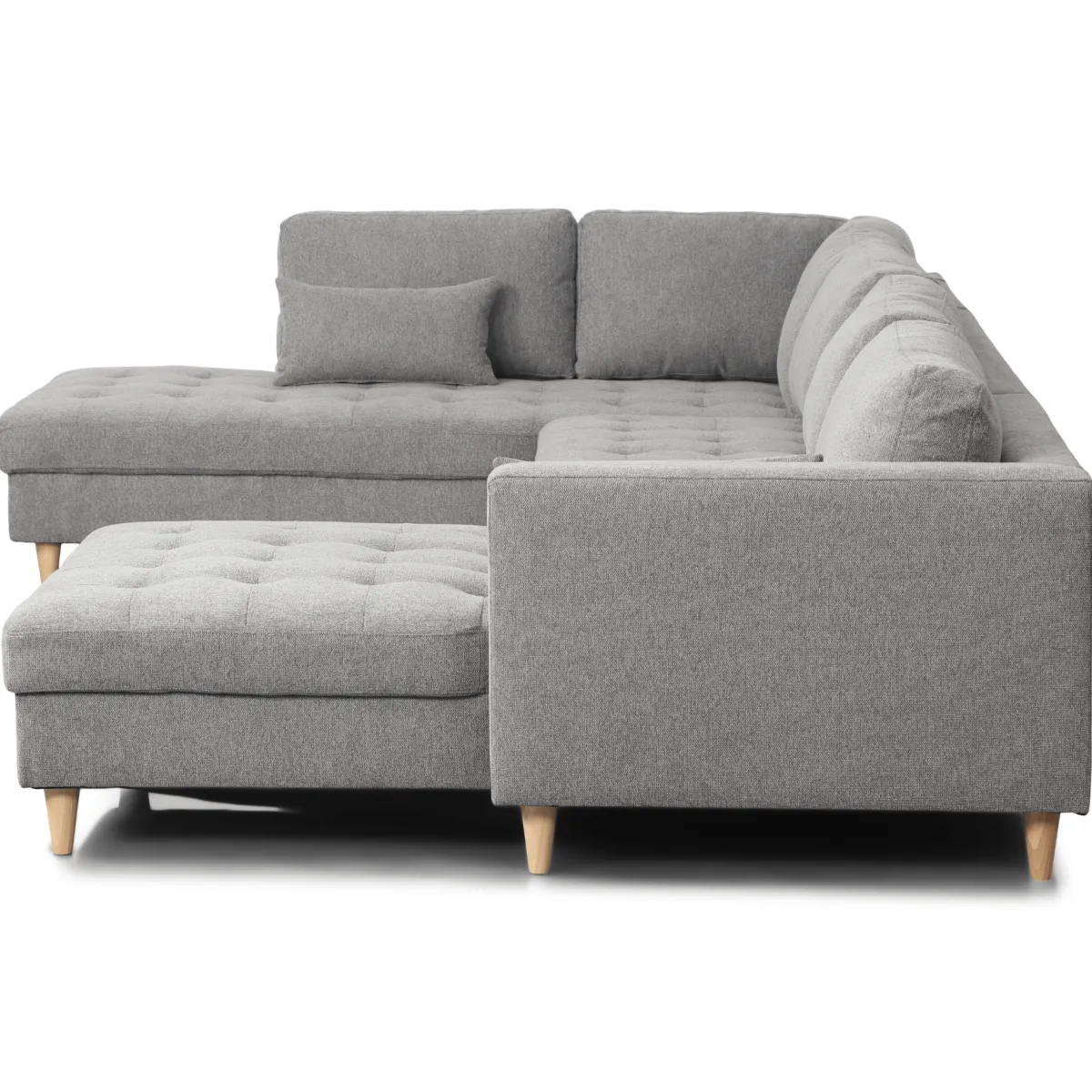 Nimara Brandy - højrevendt u-sofa i grå med chaiselong - L: 366 x D: 211 x H: 80 cm* Sofaer