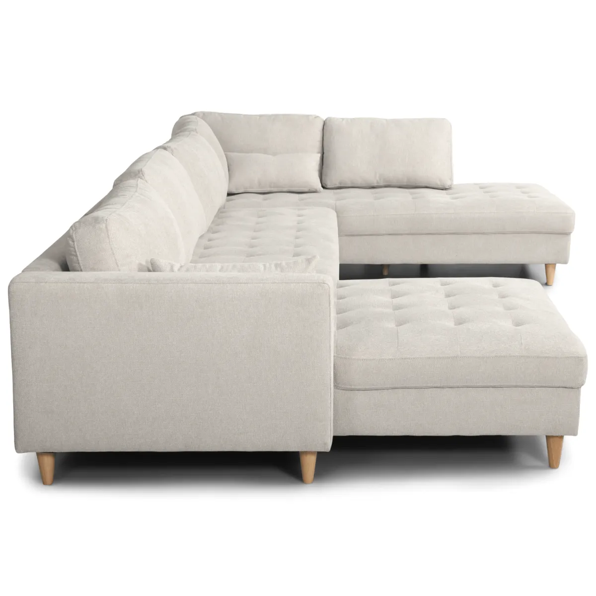 Nimara Brandy - venstrevendt u-sofa i beige med chaiselong - L: 366 x D: 211 x H: 80 cm* Sofaer