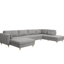 Nimara Brandy - venstrevendt u-sofa i grå med chaiselong - L: 366 x D: 211 x H: 80 cm* Sofaer