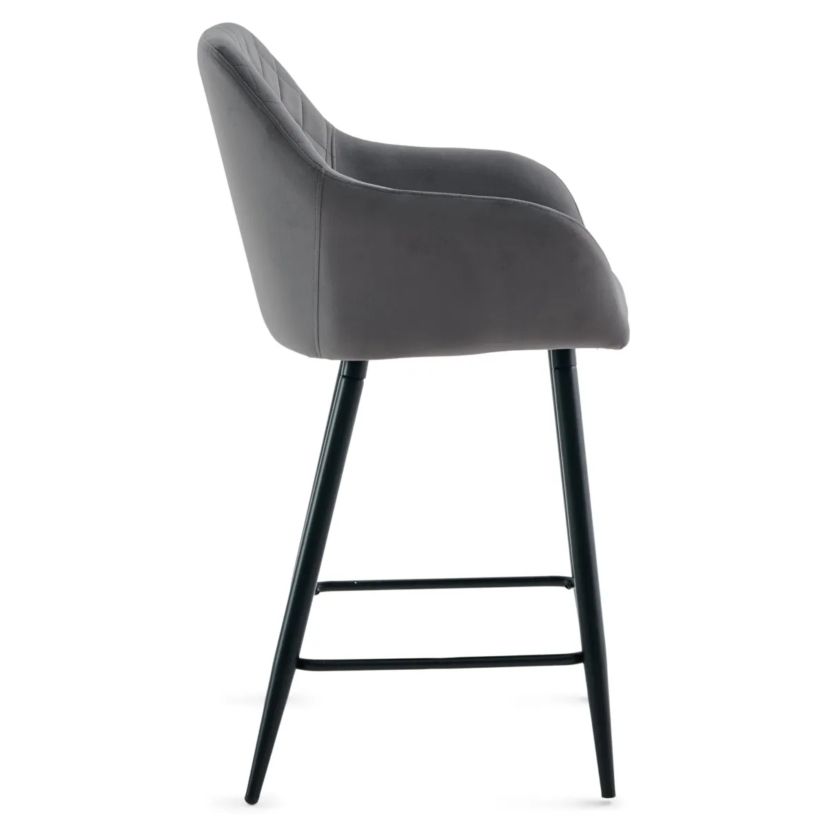 Nimara Carlo - barstol grå velour med armlæn 65 cm* Barstole