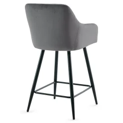 Nimara Carlo - barstol grå velour med armlæn 65 cm* Barstole
