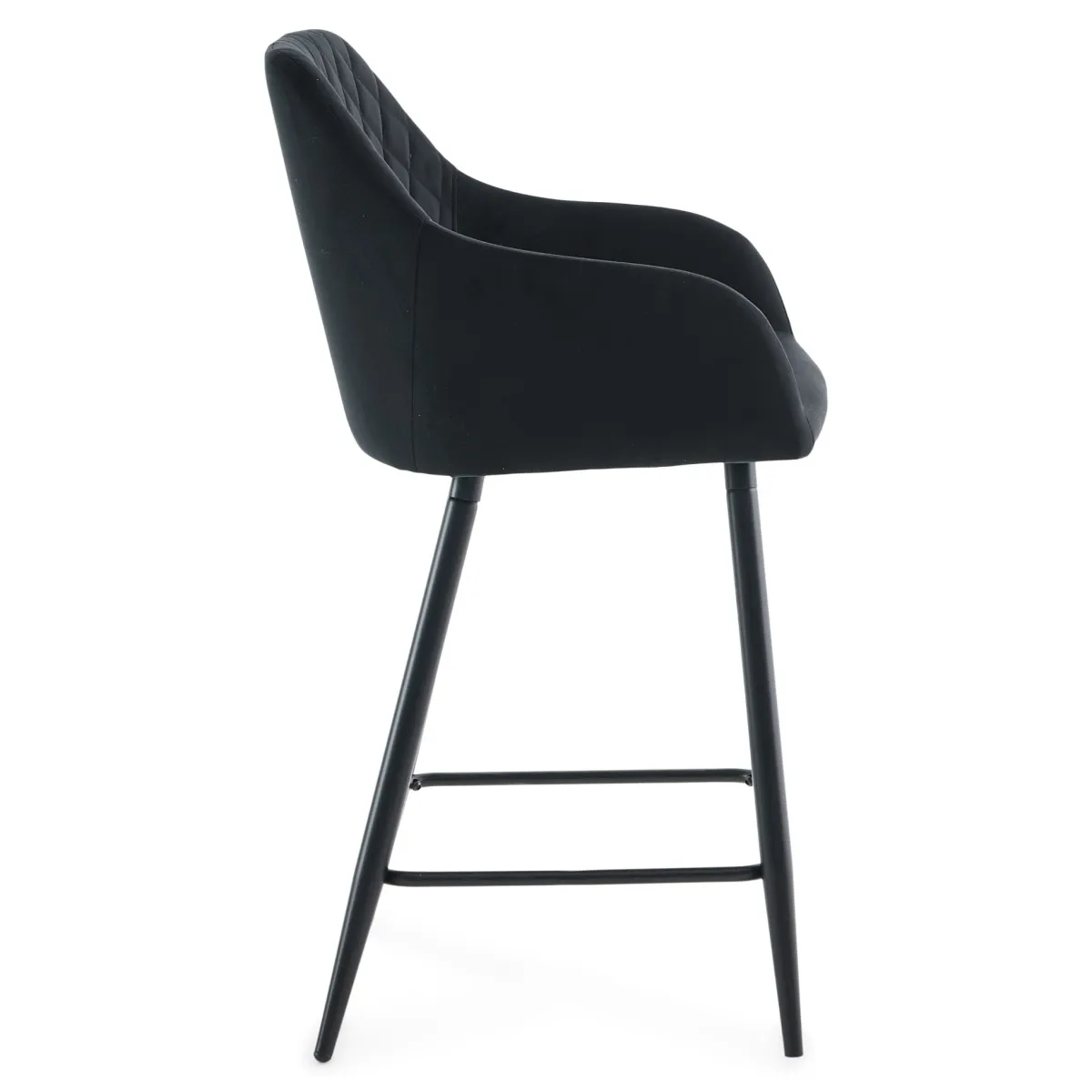Nimara Carlo - barstol sort velour med armlæn 65 cm* Barstole