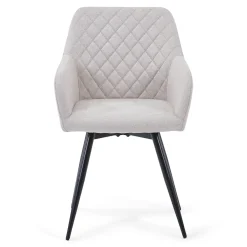 Nimara Carlo spisebordsstol - Beige polstret med drejefunktion 360 grader* Spisebordsstole|Skrivebordsstole