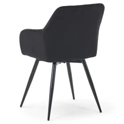Nimara Carlo spisebordsstol - Sort velour med drejefunktion 360 grader* Spisebordsstole|Skrivebordsstole