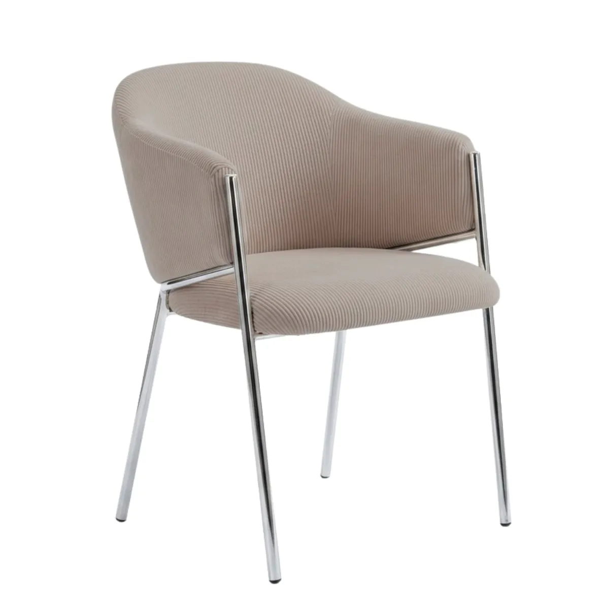 Nimara Carolina spisebordsstol - Chrome i Taupe fløjl* Spisebordsstole