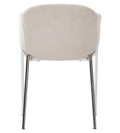 Nimara Carolina spisebordsstol i beige tekstil med chrome ben* Spisebordsstole