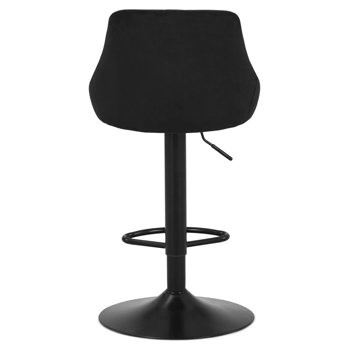 Nimara Cassie - Sort justerbar barstol i velour med drejefunktion 360 grader* Barstole