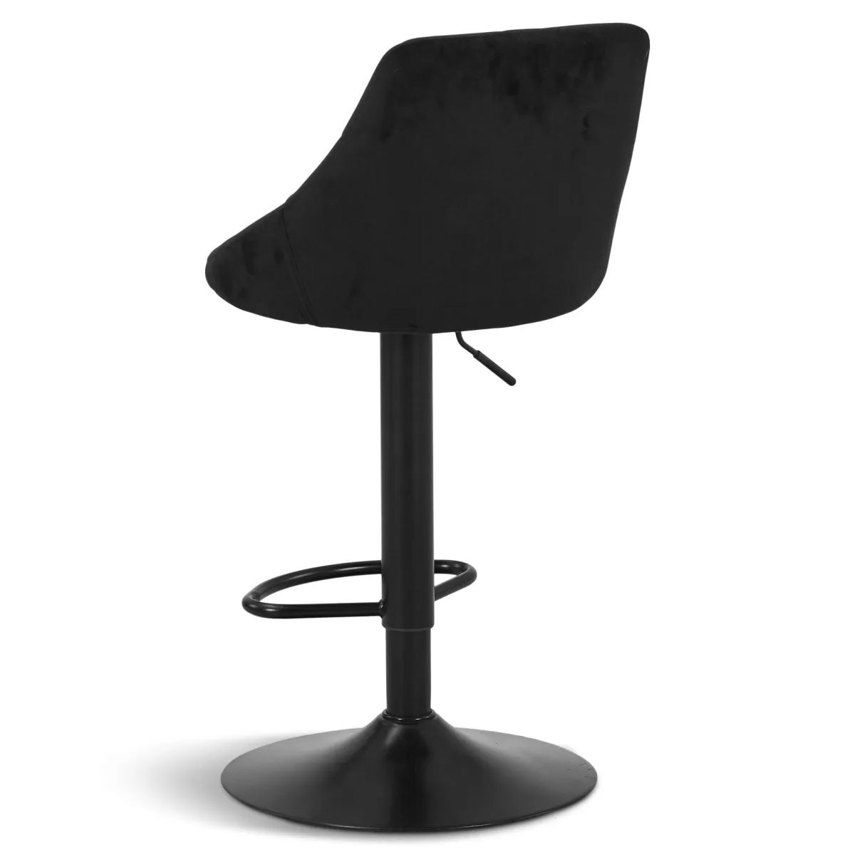Nimara Cassie - Sort justerbar barstol i velour med drejefunktion 360 grader* Barstole
