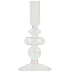 Nimara Chicka lysestage glas lyserød 21 cm* Lysestager
