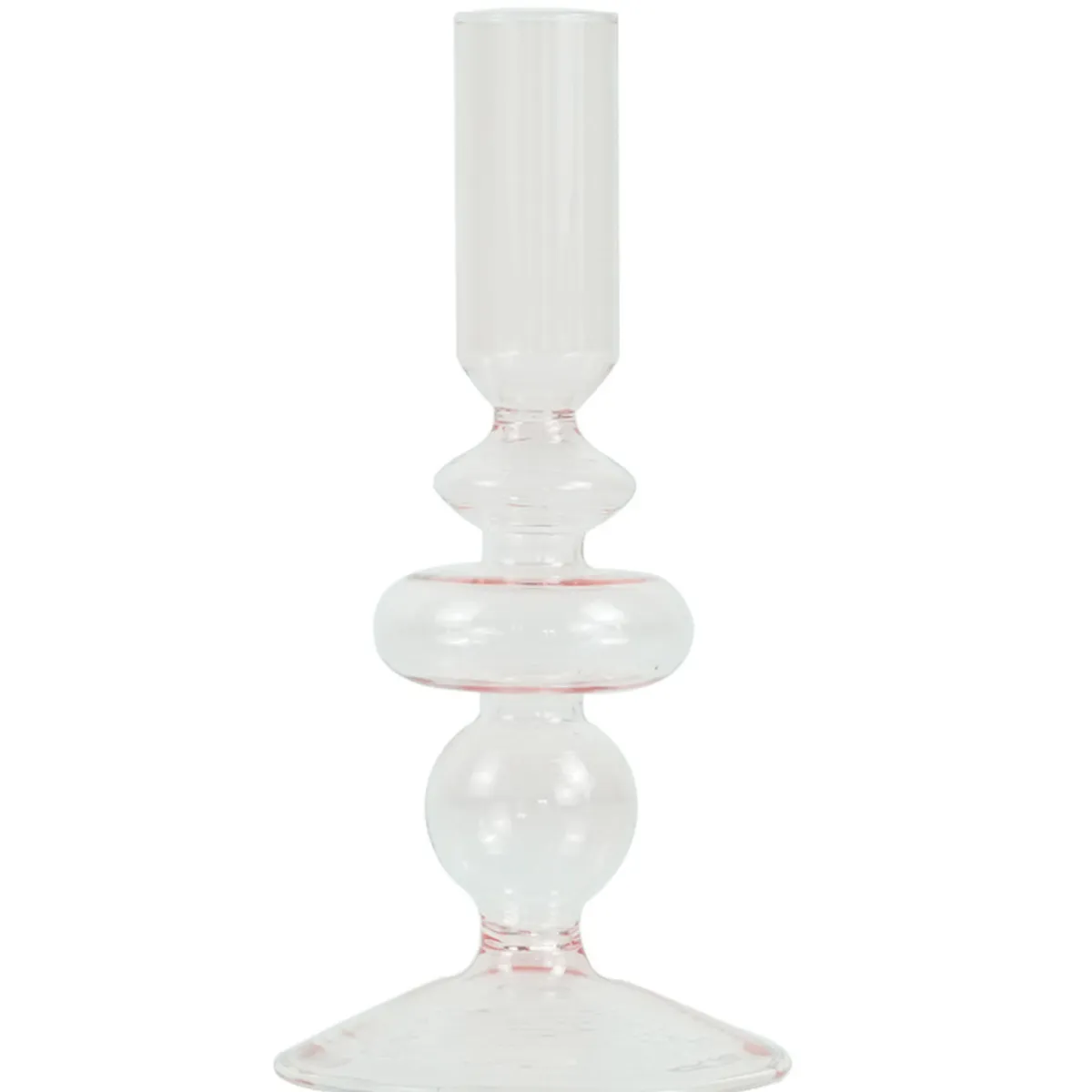 Nimara Chicka lysestage glas lyserød 21 cm* Lysestager