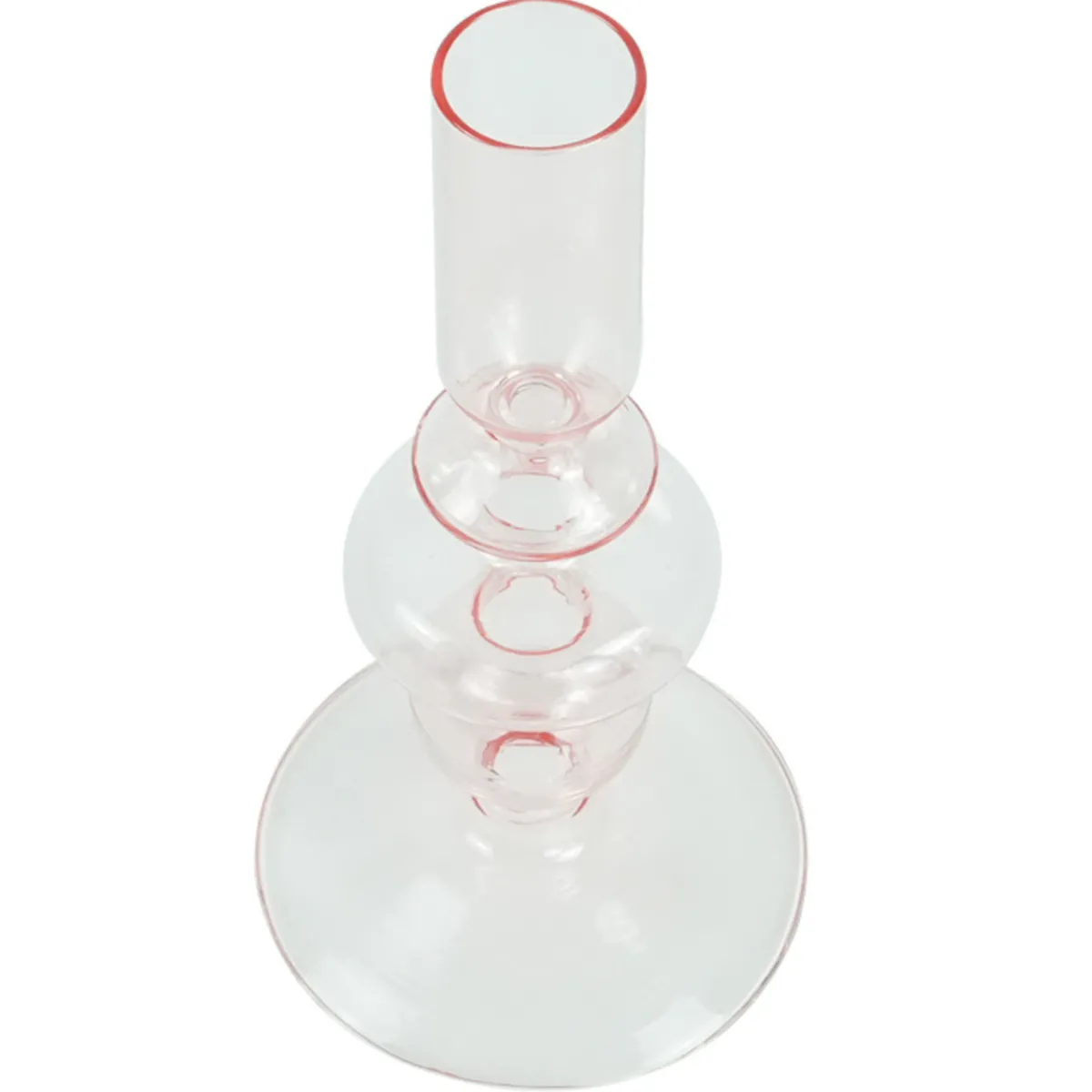 Nimara Chicka lysestage glas lyserød 21 cm* Lysestager