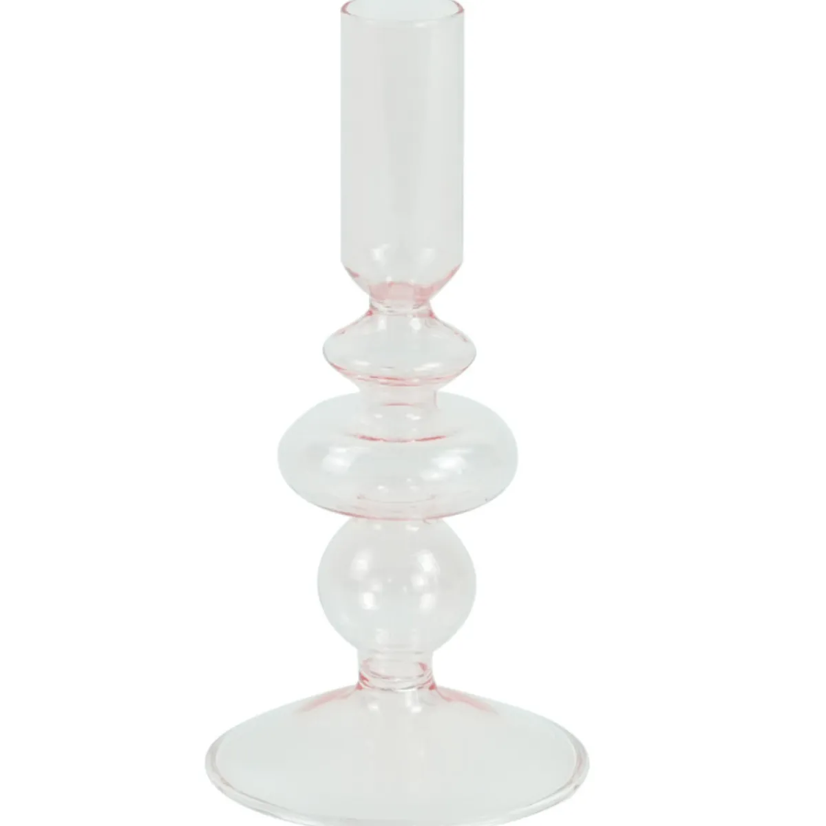 Nimara Chicka lysestage glas lyserød 21 cm* Lysestager