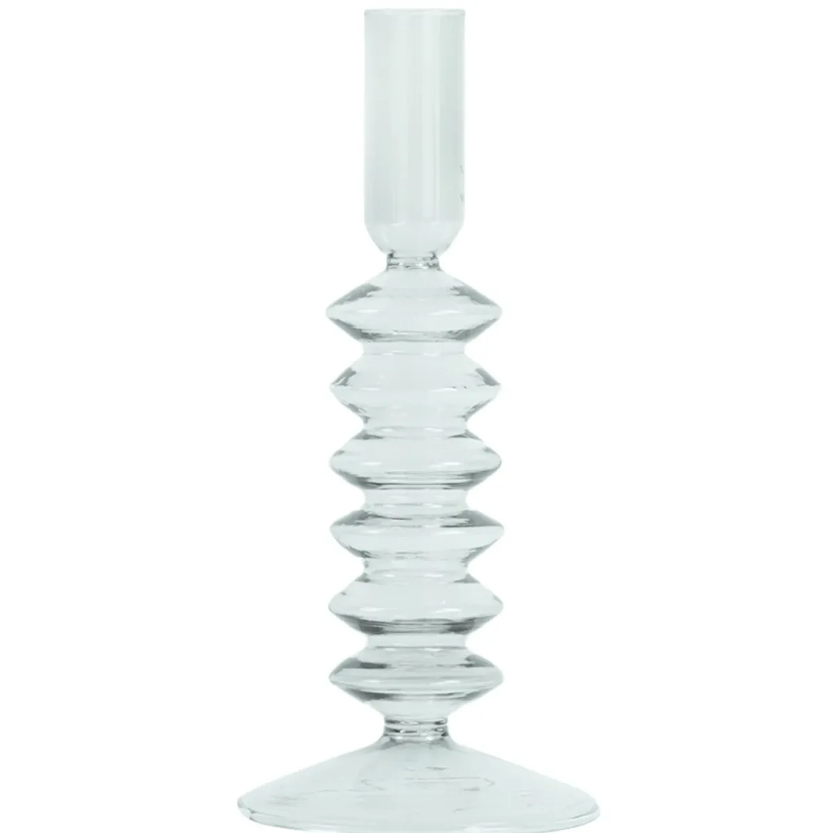 Nimara Chili lysestage glas grå 21 cm* Lysestager
