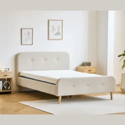 Nimara Christian sengeramme i beige 180x200 cm ekskl. sengelameller og madrasser* Sengerammer|Alle Senge