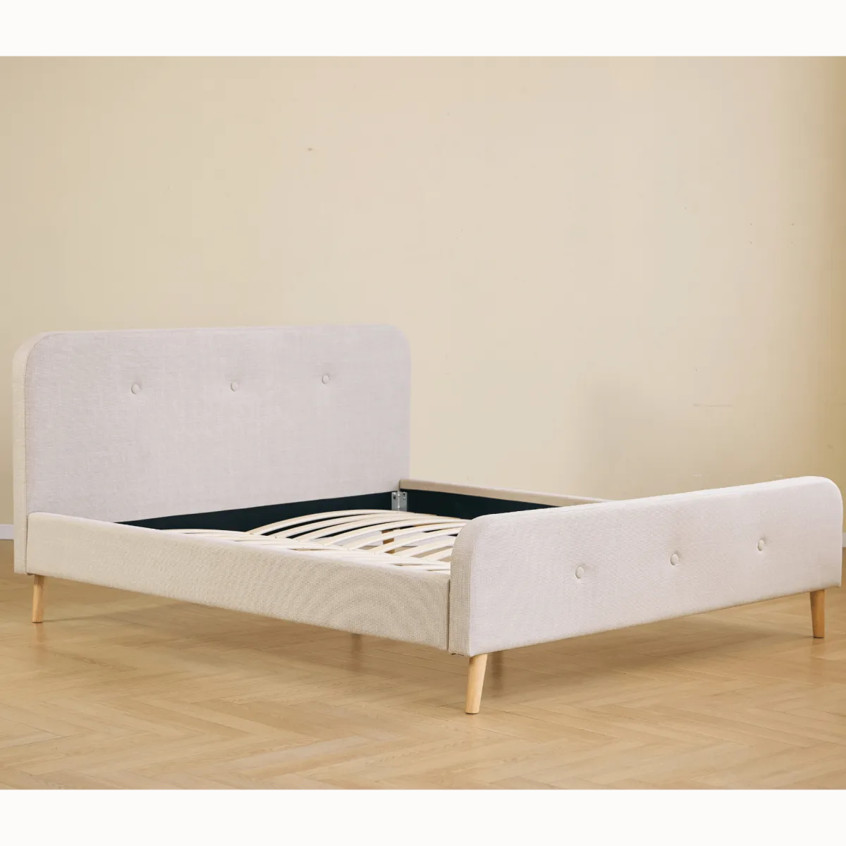Nimara Christian sengeramme i beige 180x200 cm ekskl. sengelameller og madrasser* Sengerammer|Alle Senge