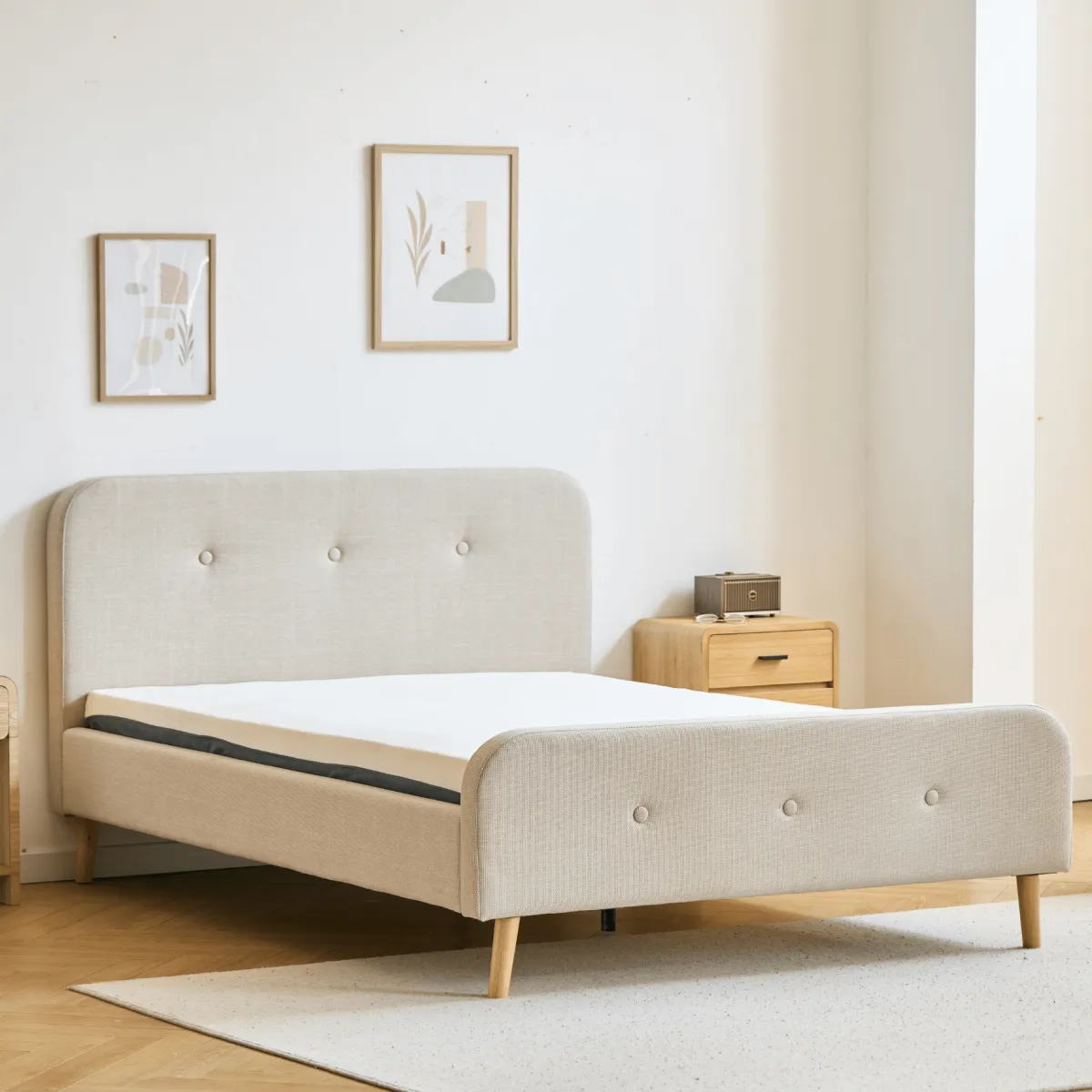 Nimara Christian sengeramme i beige 140x200 cm ekskl. sengelameller og madrasser* Sengerammer|Alle Senge
