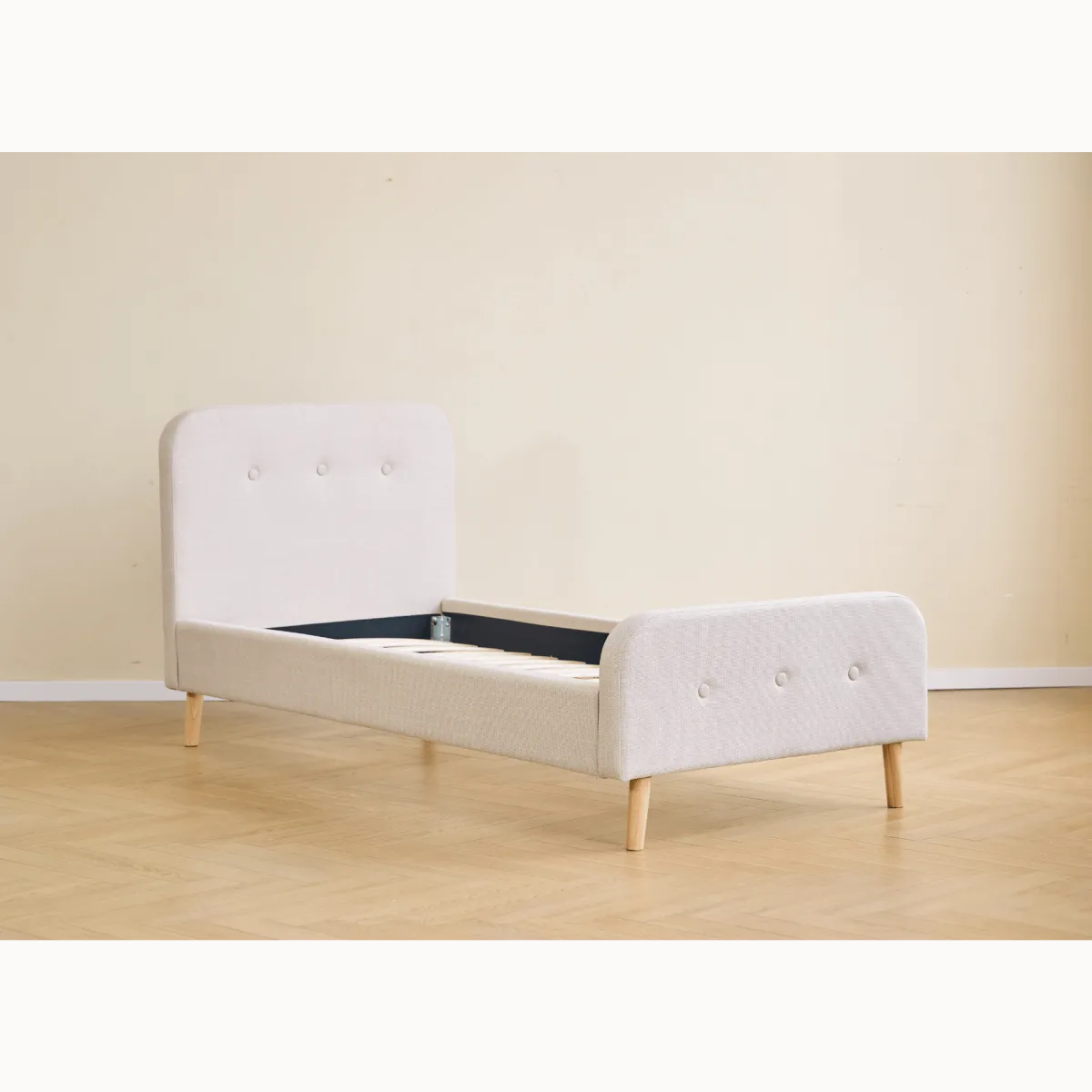 Nimara Christian sengeramme i beige 90x200 cm ekskl. sengelameller og madrasser* Sengerammer|Alle Senge