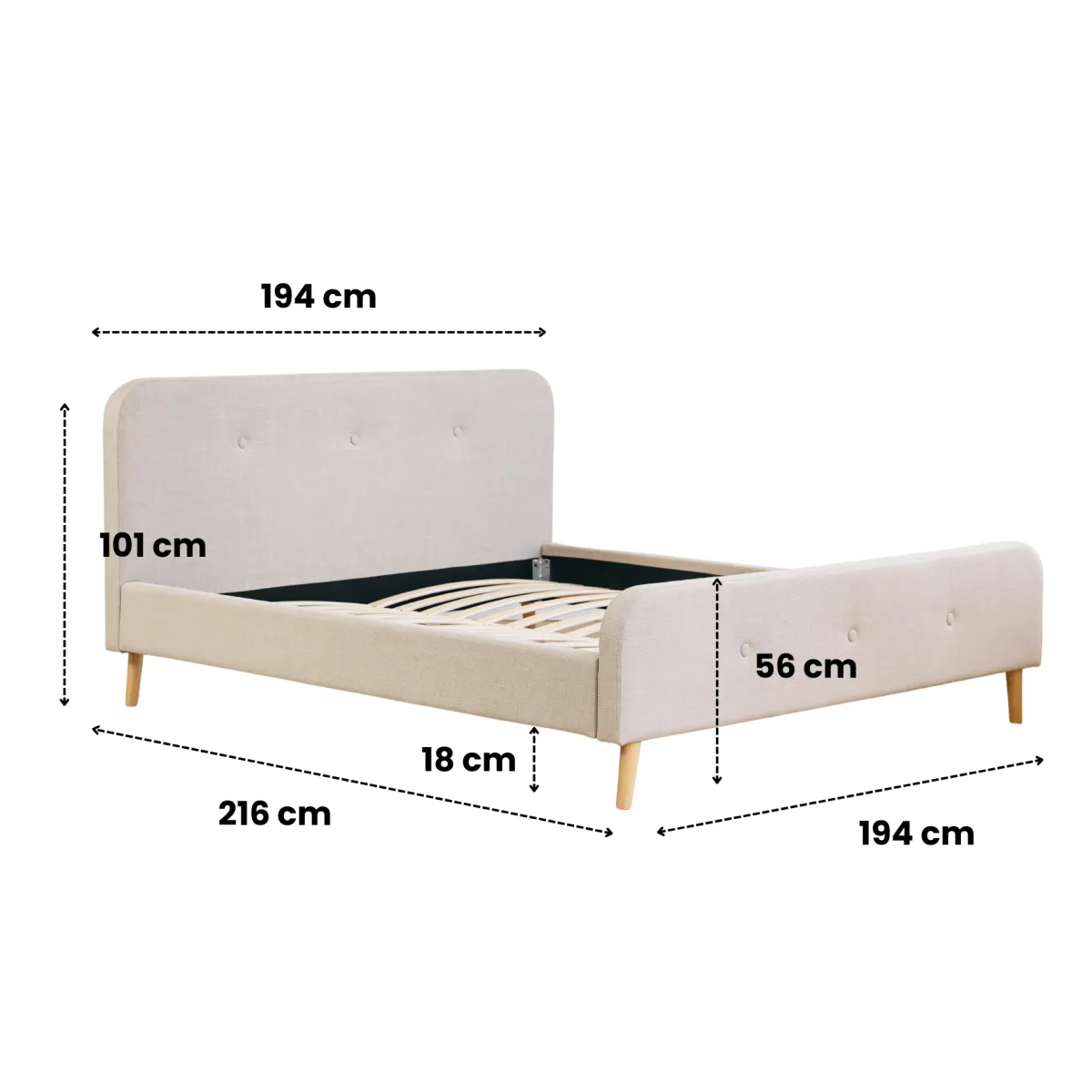 Nimara Christian sengeramme i grå 180x200 cm ekskl. sengelameller og madrasser* Sengerammer|Alle Senge