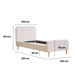 Nimara Christian sengeramme i grå 90x200 cm ekskl. sengelameller og madrasser* Sengerammer|Alle Senge