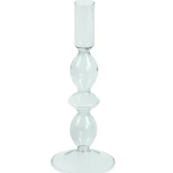 Nimara Cora glas lysestage grå 20 cm* Lysestager