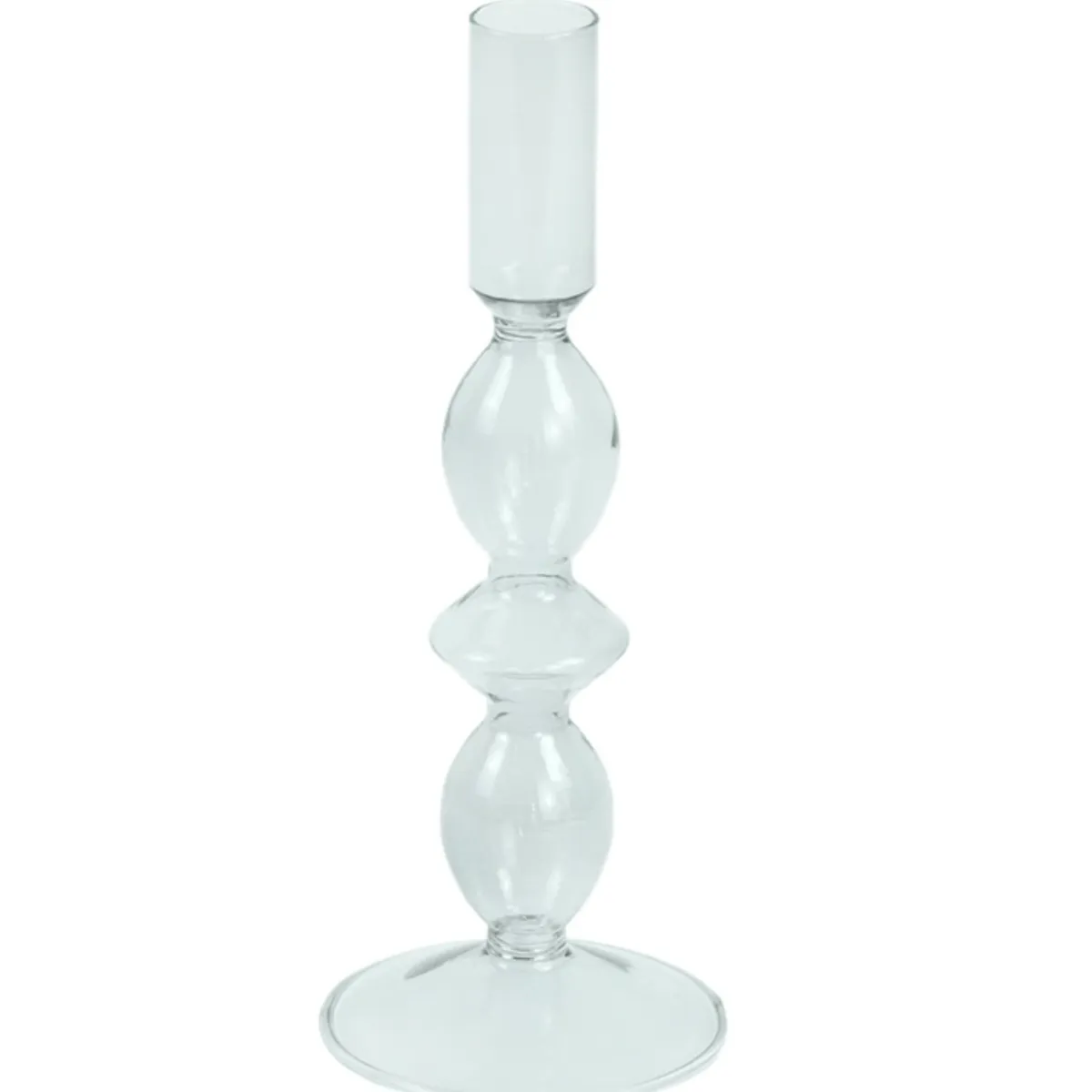 Nimara Cora glas lysestage grå 20 cm* Lysestager