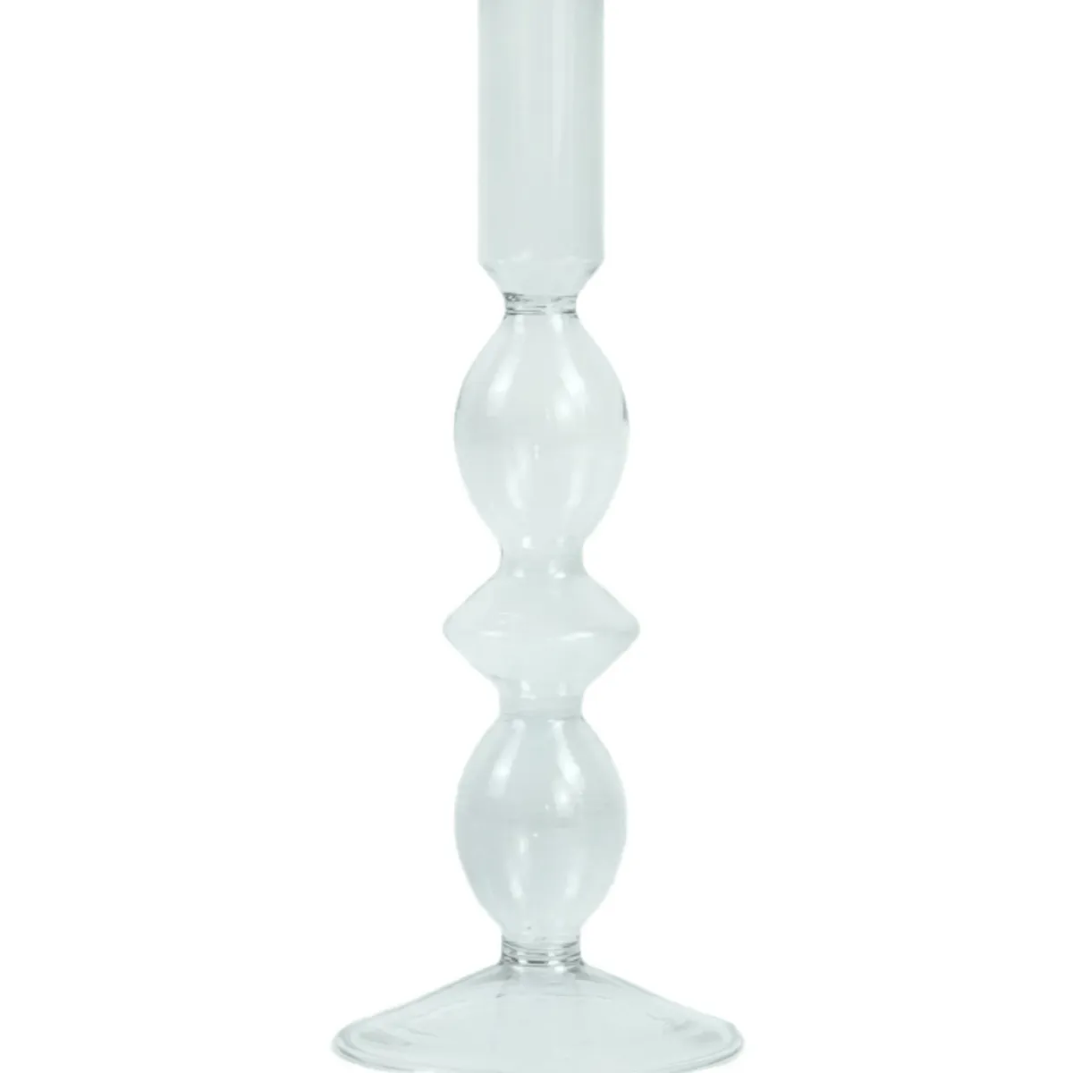 Nimara Cora glas lysestage grå 20 cm* Lysestager