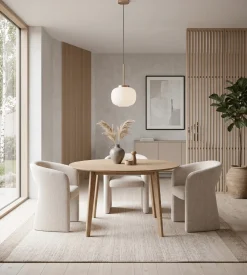 Nimara Daniella spisebordsstol med armlæn i beige* Spisebordsstole