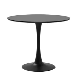 Nimara Diego rundt spisebord i sort med trompetfod Ø90 cm* Spiseborde