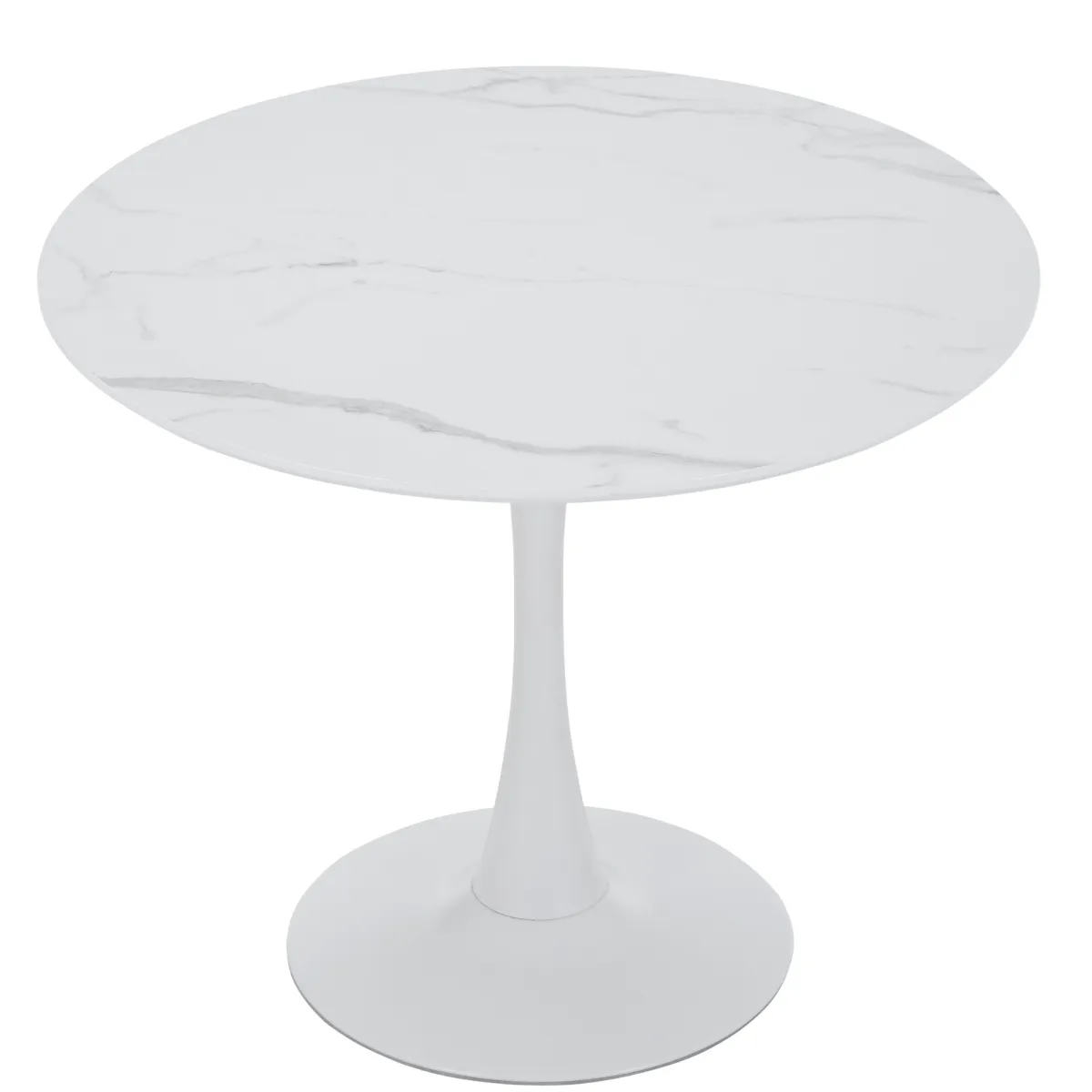 Nimara Diego spisebord i hvid marmor look Ø90* Spiseborde